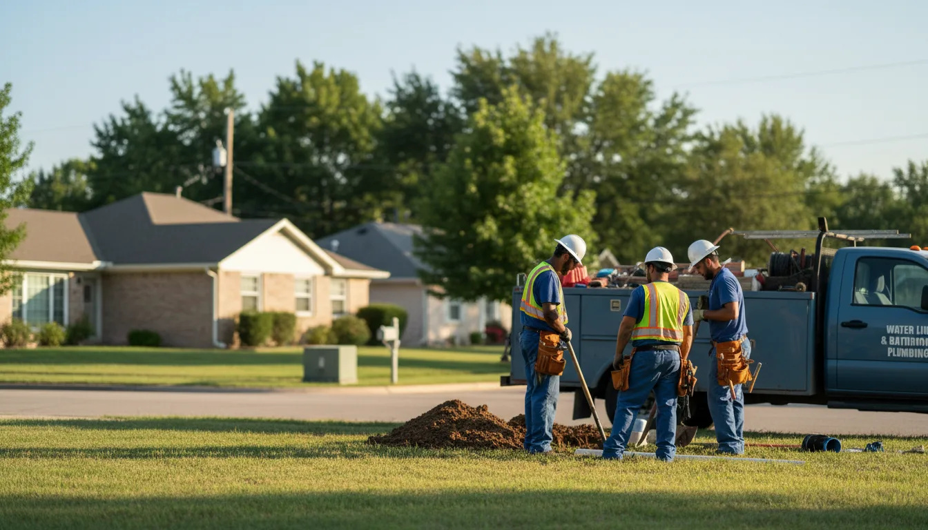 Residential water line and bathroom plumbing service in Morse, TX